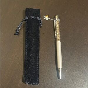 Swarovski rose Gold Crystal Pen with Silver Accents